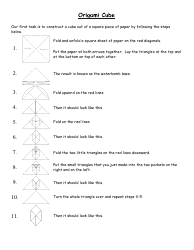 Origami Cube Template, Page 2