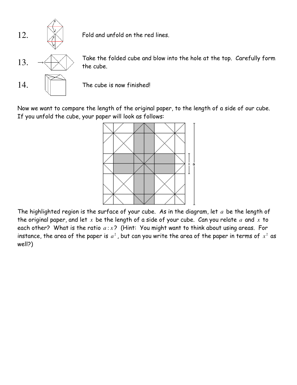 Origami Cube Template, Page 3