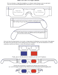 Document preview: 3-d Paper Glasses Template