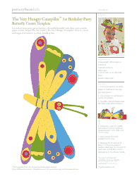 Document preview: Butterfly Crown Template - Eric Carle, Williams-Sonoma