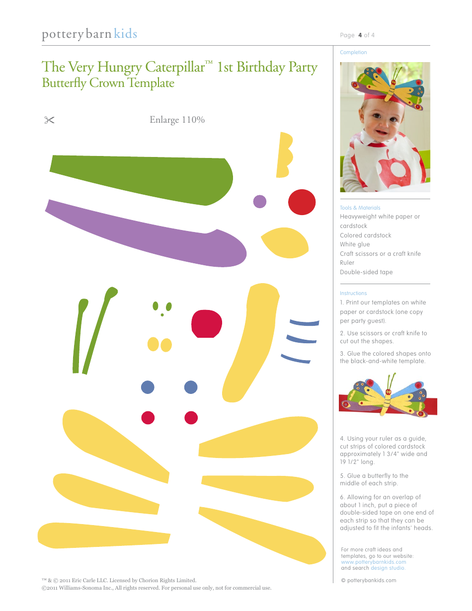 Butterfly Crown Template - Eric Carle, Williams-Sonoma, Page 4