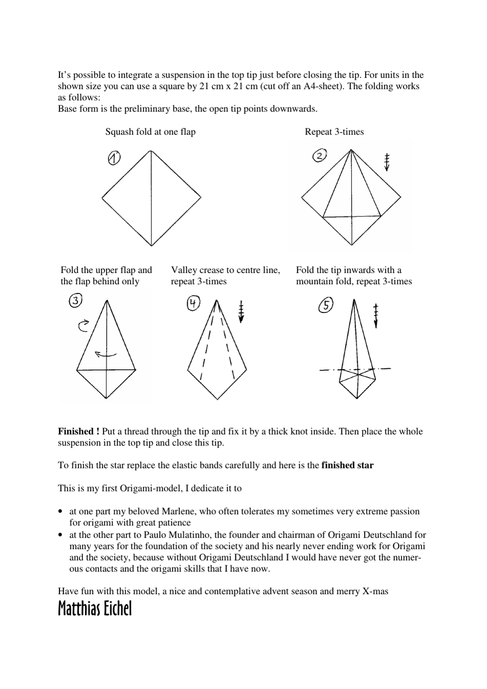 Herrhuter Star Origami Model, Page 5