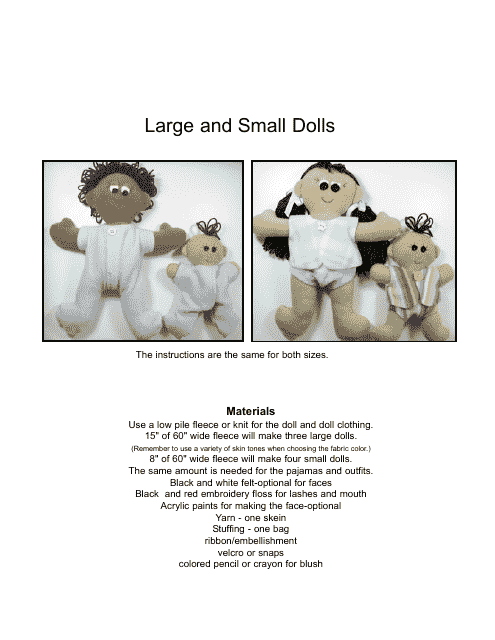 Mother and Child Doll Templates