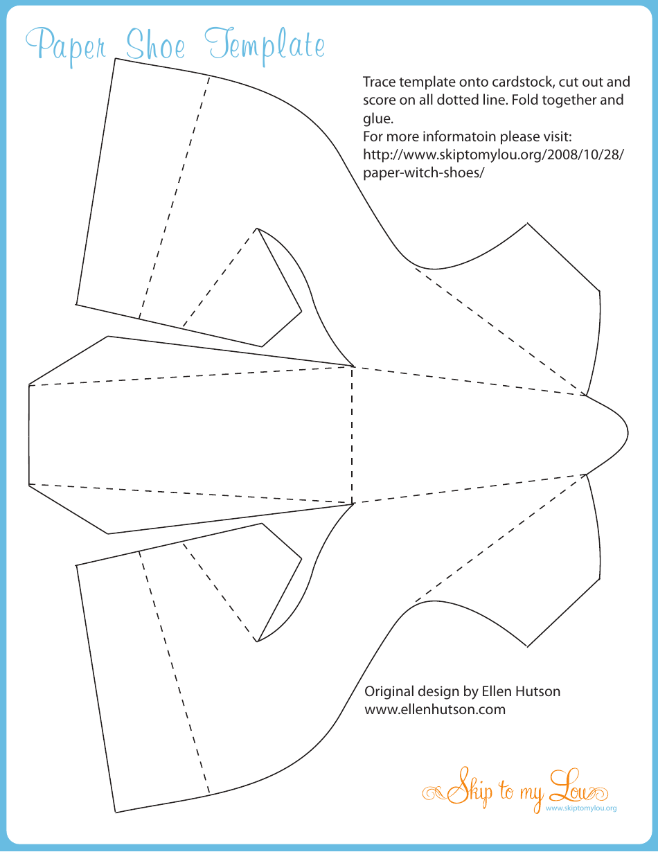 Paper Shoe Template - Printable Shoe Pattern for DIY Crafts