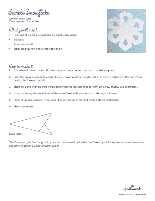 Preview of Simple Snowflake Template Printable Document