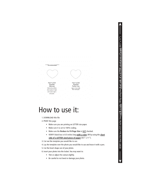 Heart Locket Template Download Printable PDF Templateroller