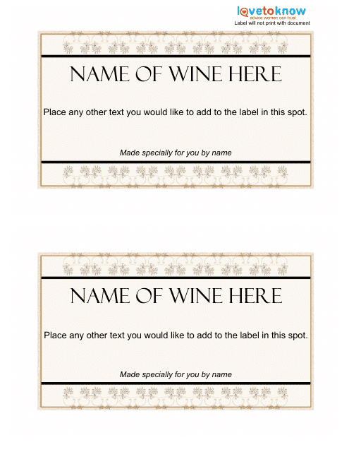 Wine Label Template