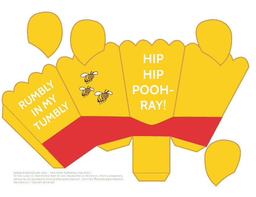 Winnie the Pooh Popcorn Box Templates - Customizable Printable Designs for Popcorn Boxes