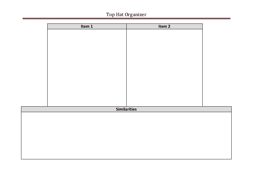 Top Hat Organizer Template - Preview Image