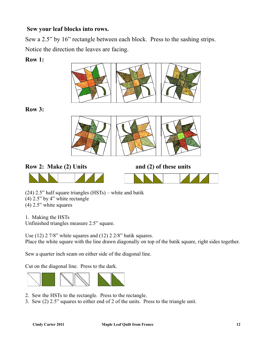 Maple Leaf Quilt Pattern Template - Cindy Carter, Page 12