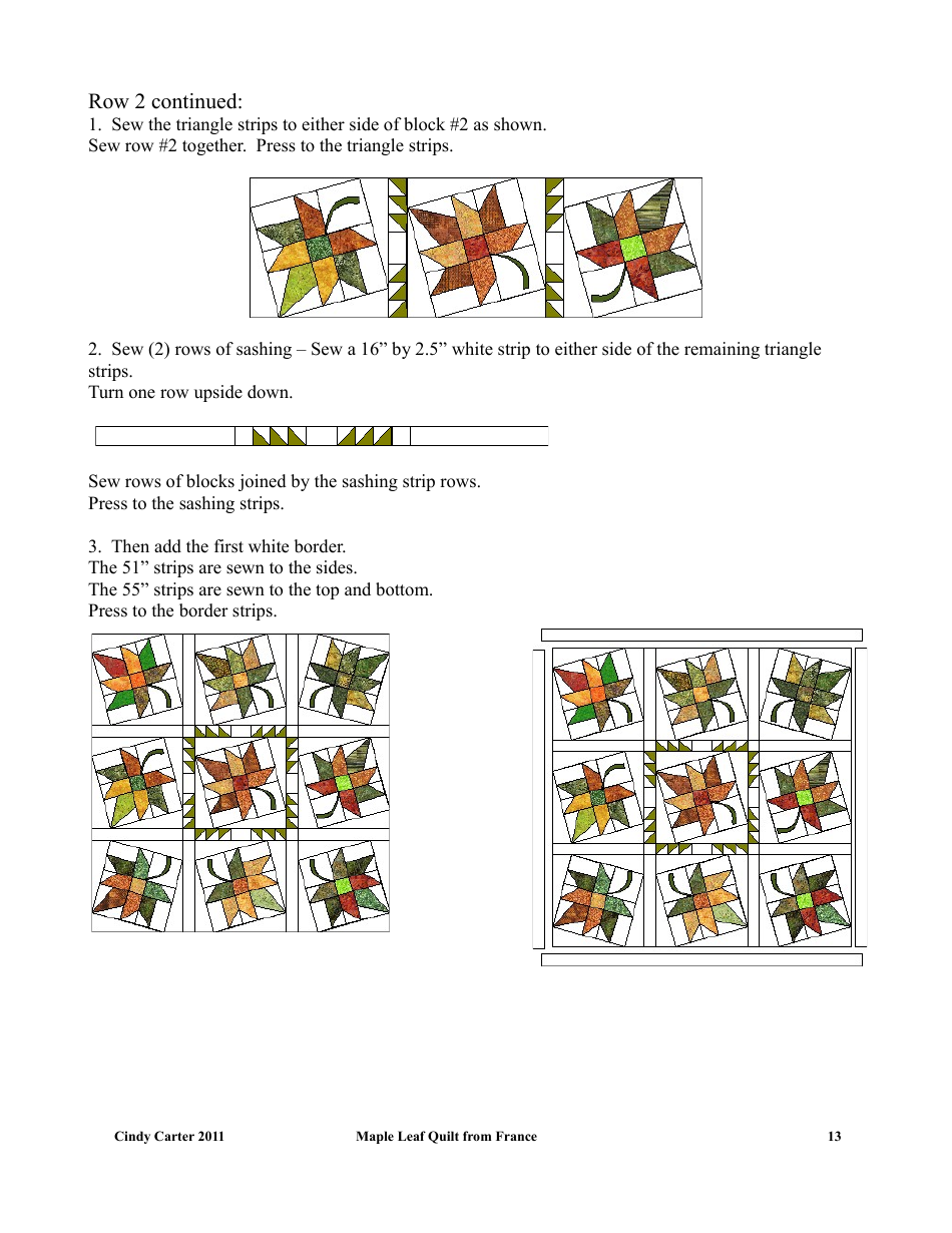 Maple Leaf Quilt Pattern Template - Cindy Carter, Page 13