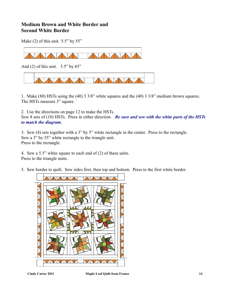 Maple Leaf Quilt Pattern Template - Cindy Carter, Page 14