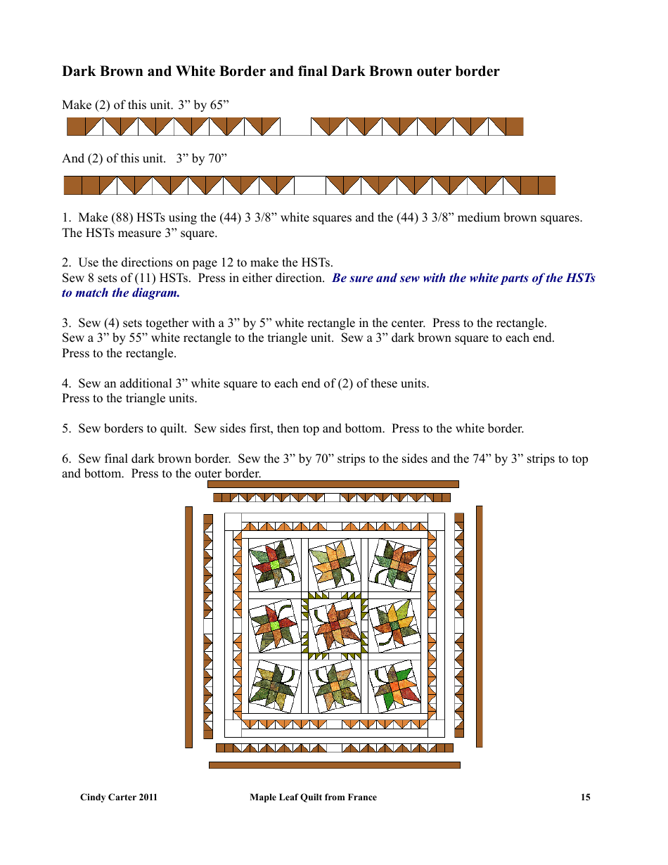 Maple Leaf Quilt Pattern Template - Cindy Carter, Page 15