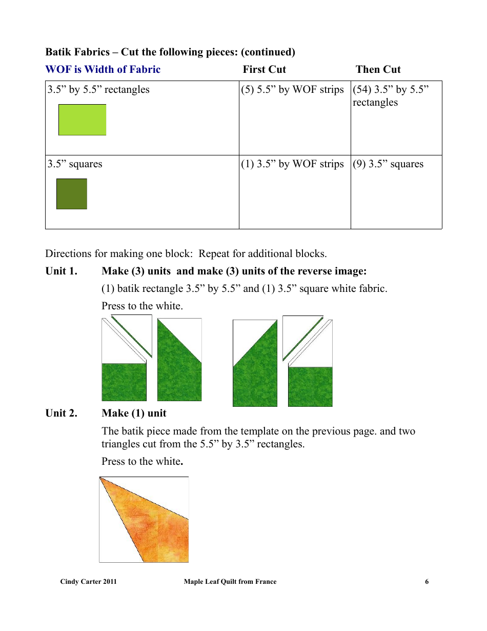 Maple Leaf Quilt Pattern Template - Cindy Carter, Page 6