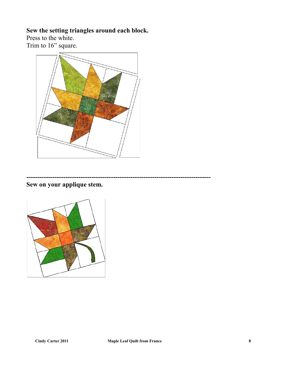 Maple Leaf Quilt Pattern Template - Cindy Carter, Page 8
