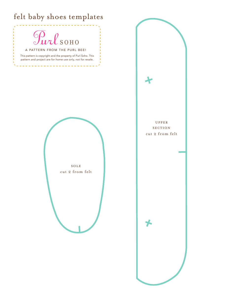 Felt Baby Shoe Templates Download Printable PDF | Templateroller
