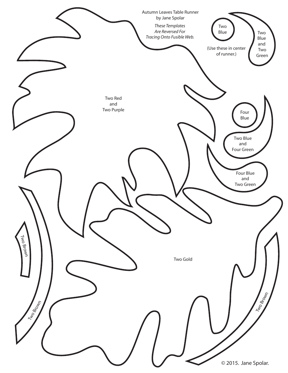 Autumn Leaves Table Runner Fusible Applique Template - Jane Spolar, Page 4