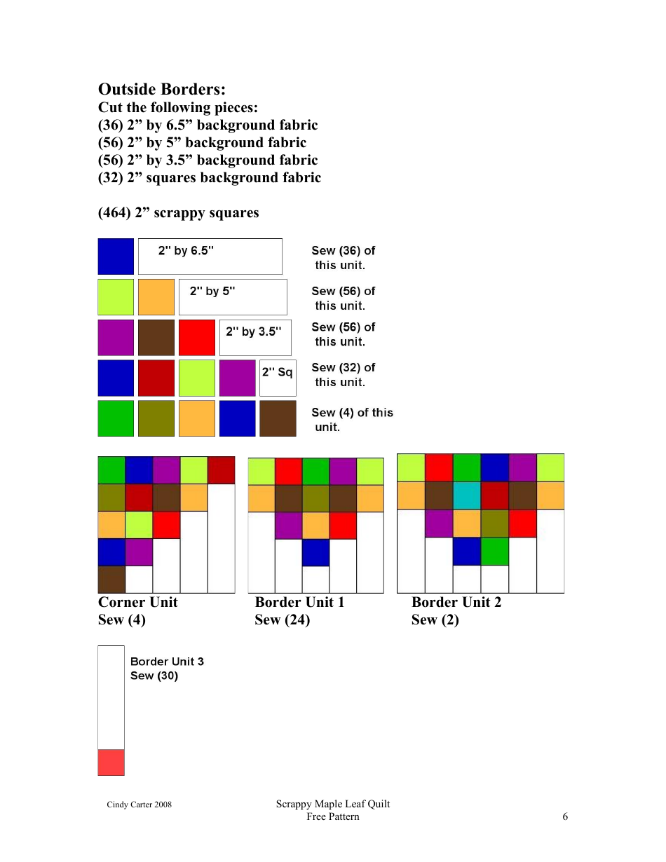 Scrappy Maple Leaf Quilt Pattern - Cindy Carter, Page 6