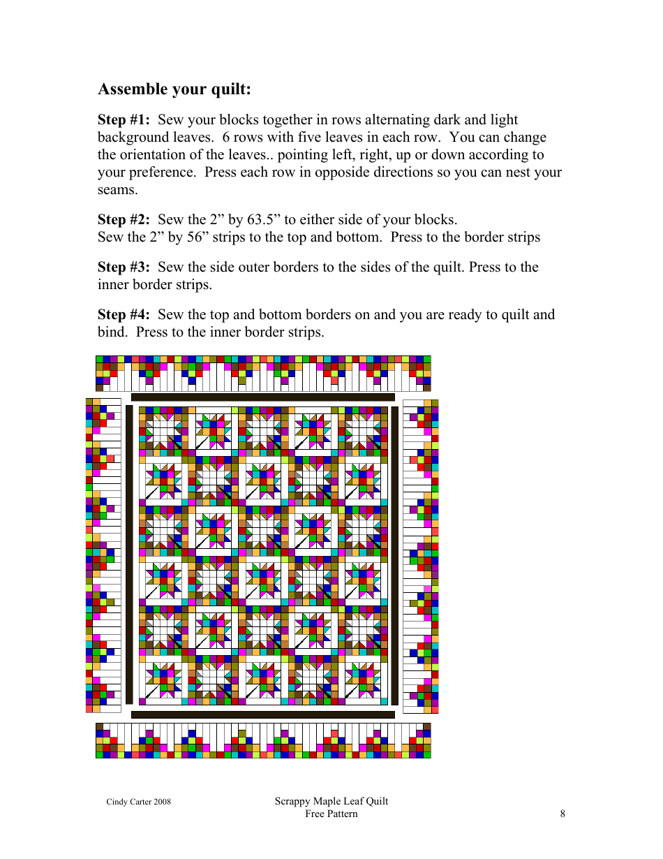 Scrappy Maple Leaf Quilt Pattern - Cindy Carter, Page 8