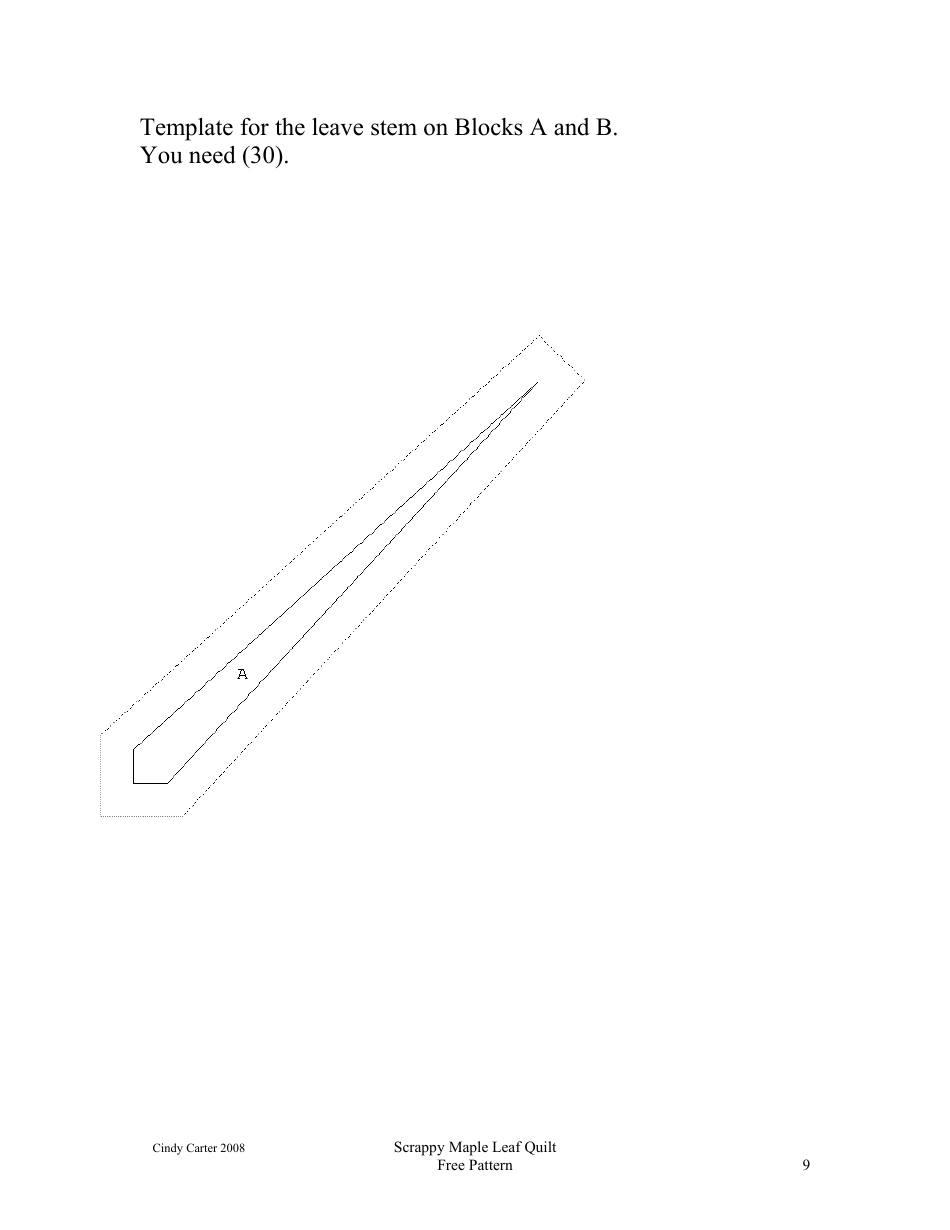 Scrappy Maple Leaf Quilt Pattern - Cindy Carter, Page 9