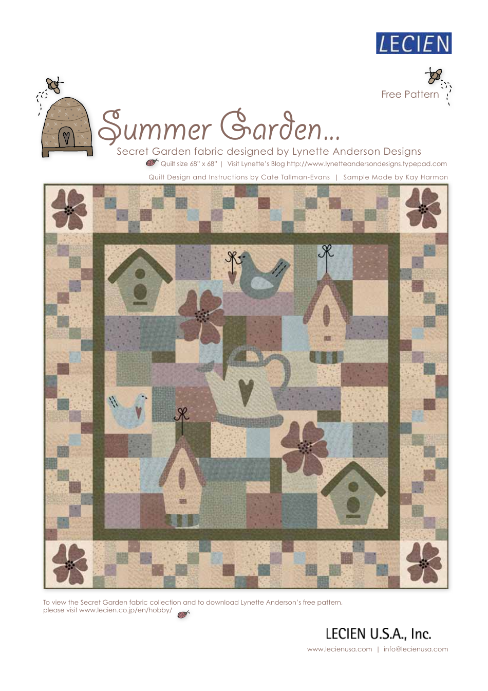 Summer Garden Quilt Pattern Templates