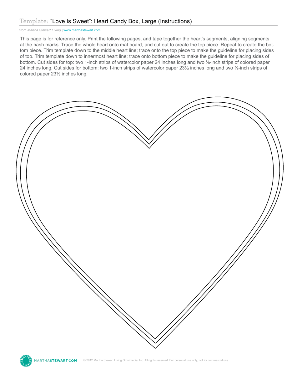 Large Paper Heart Candy Box Template - Martha Stewart Living Omnimedia