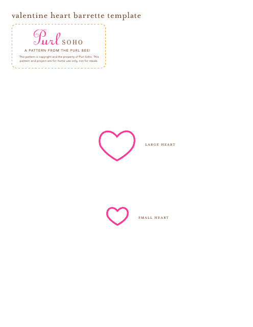 Valentine heart barrette template - Download and use this customizable Valentine heart barrette template for all your crafts and DIY projects.