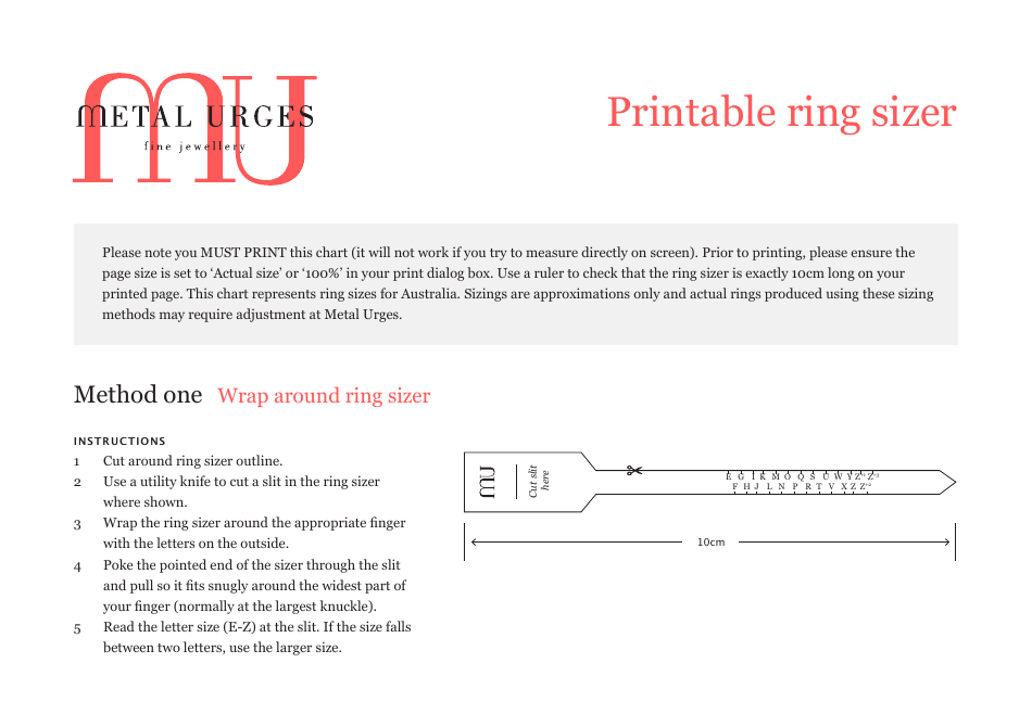 Find Your Perfect Fit with Our Paper Ring Sizer Template
