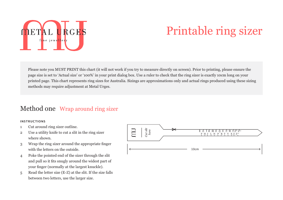 Paper Ring Sizer Template Download Printable PDF Templateroller