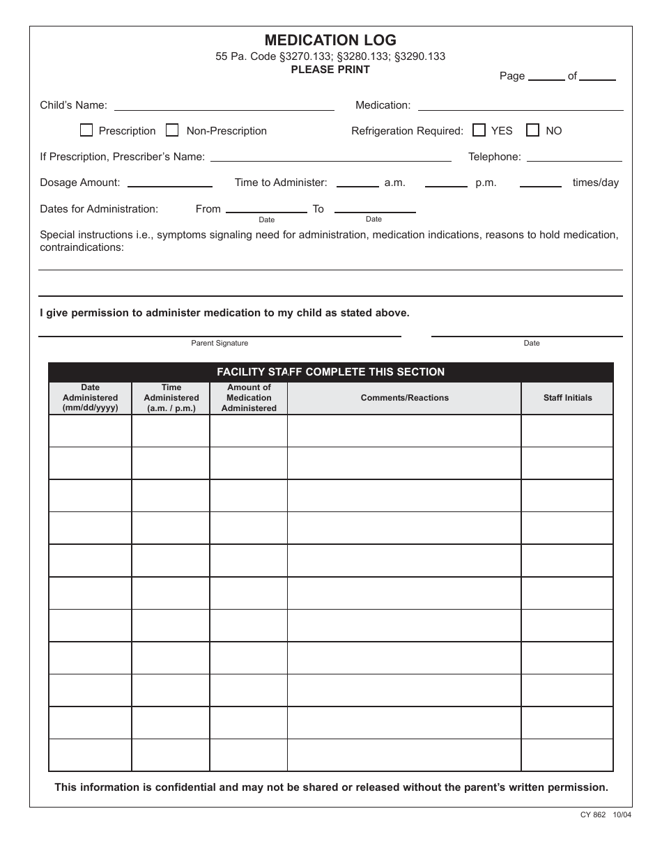 Medication Log - Table Download Printable PDF | Templateroller