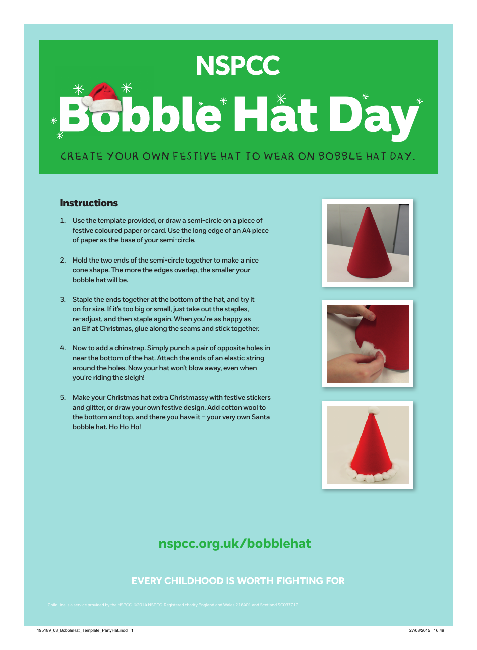 Christmas Hat Template with Nspcc Design