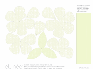 Document preview: Paper Rose Napkin Ring Template