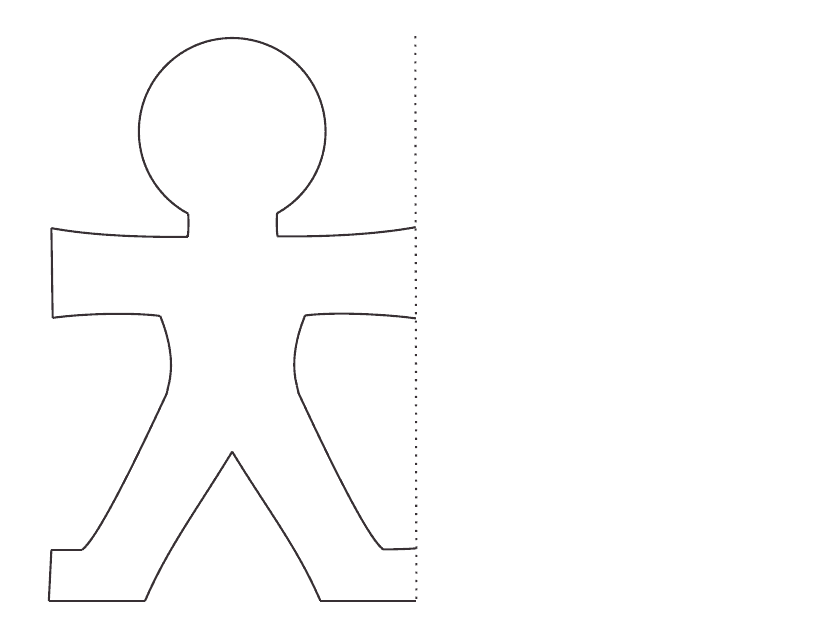 Illustrated Paper Doll Chain Template