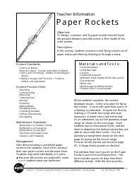 Paper Rocket Template - Teacher Information