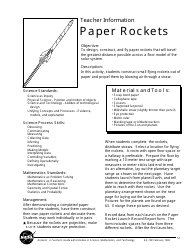 Document preview: Paper Rocket Template - Teacher Information