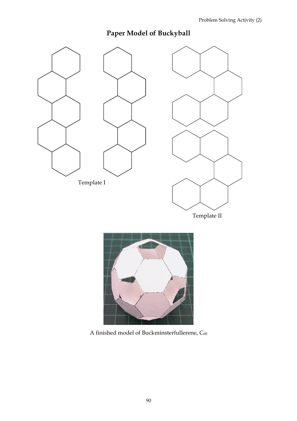 Buckyball Paper Model Template, Page 3
