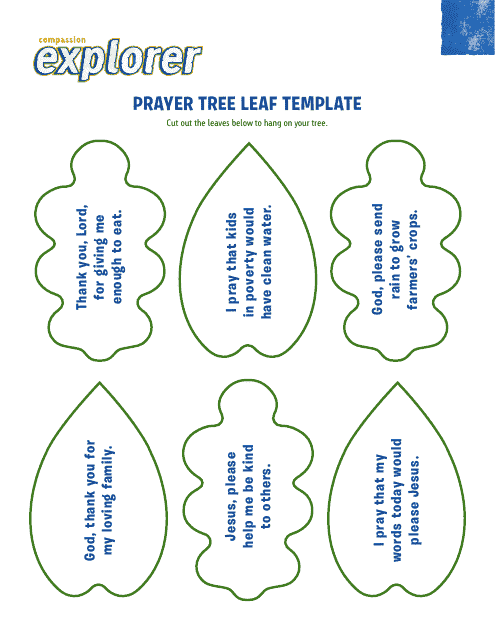 Prayer Tree Leaf Template