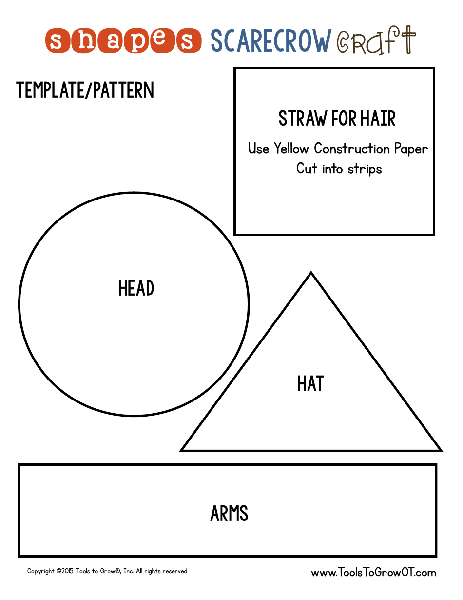 Paper Scarecrow Craft Template - Tools to Grow, Page 3