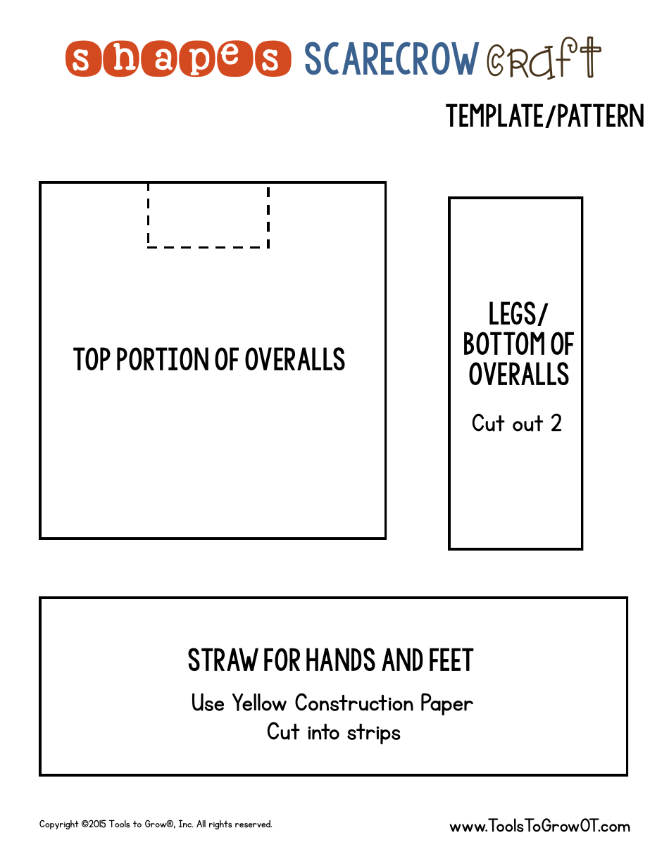 Paper Scarecrow Craft Template - Tools to Grow, Page 4