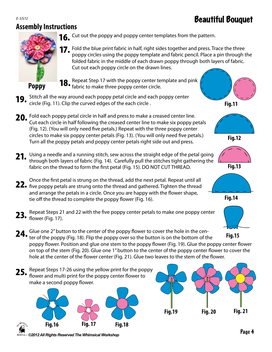 Beautiful Fabric Bouquet Leaf Templates - the Whimsical Workshop, Page 4