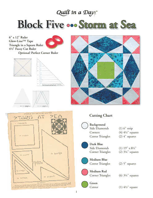 Storm at Sea Quilt Block Template (Preview Image)
