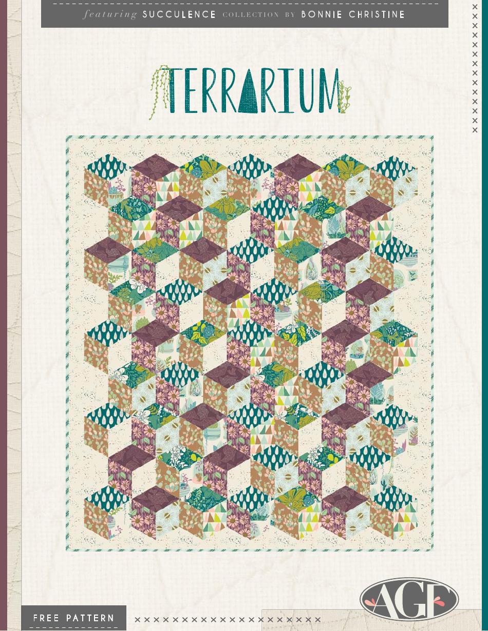Terrarium Quilt Pattern Templates - Art Gallery Fabrics