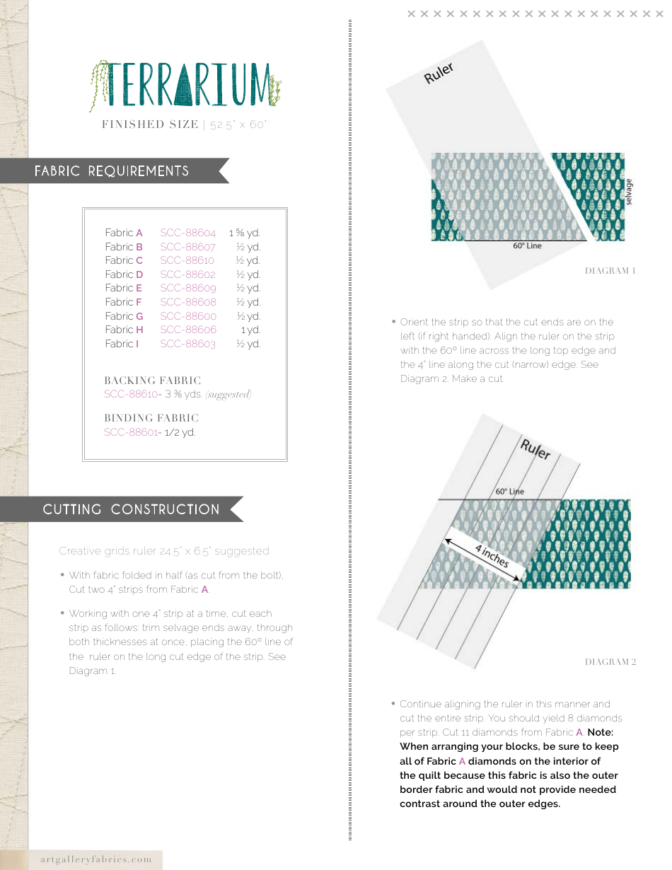 Terrarium Quilt Pattern Templates - Art Gallery Fabrics, Page 3