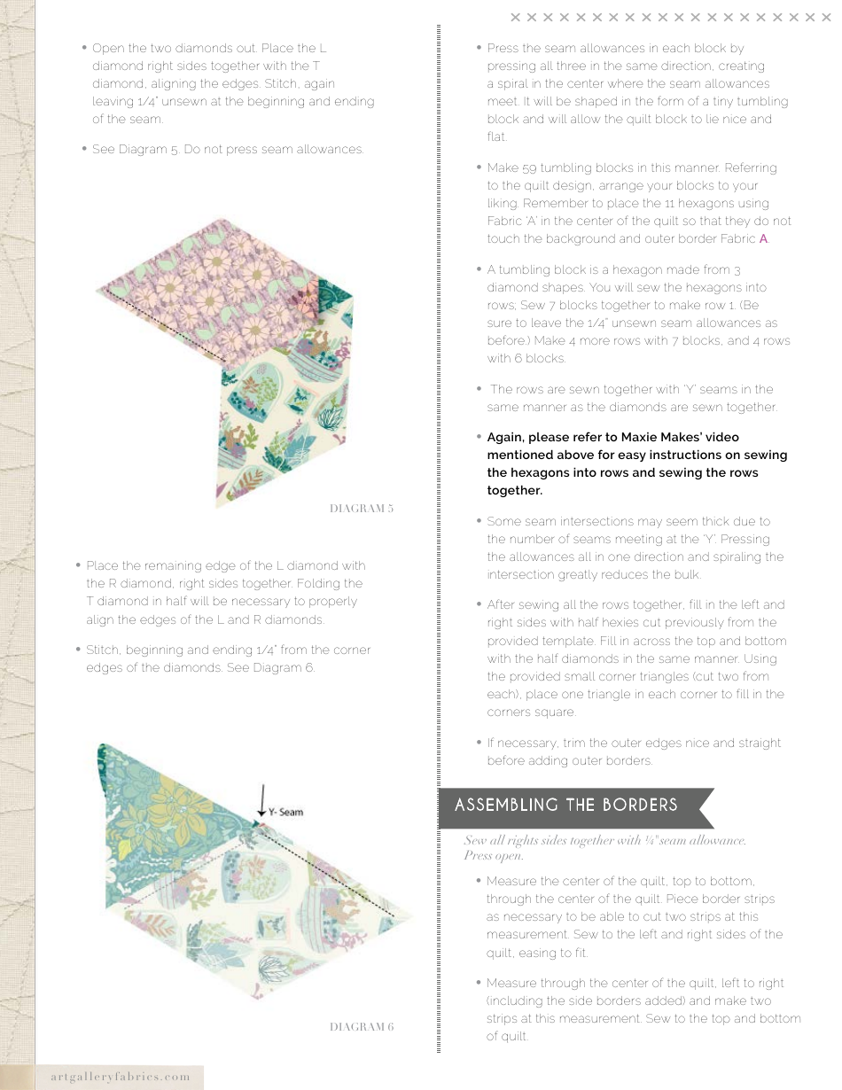 Terrarium Quilt Pattern Templates - Art Gallery Fabrics, Page 5