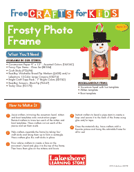 Document preview: Snowman Photo Frame Template - Lakeshore