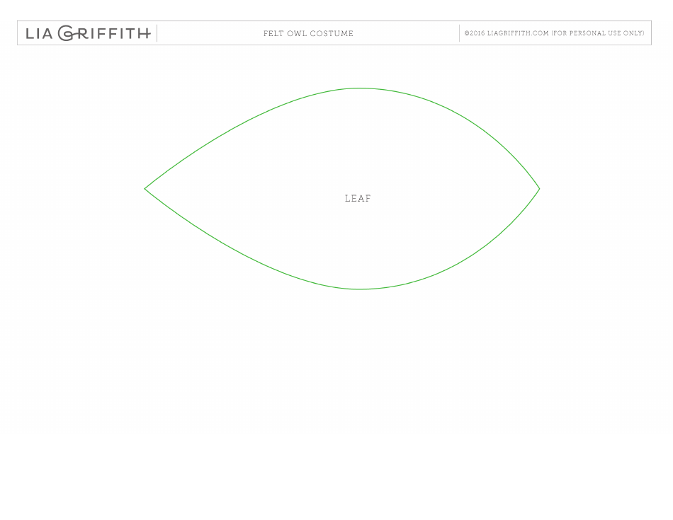 Felt Owl Costume Template, Page 4