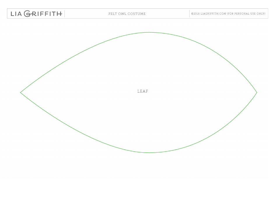 Felt Owl Costume Template, Page 5