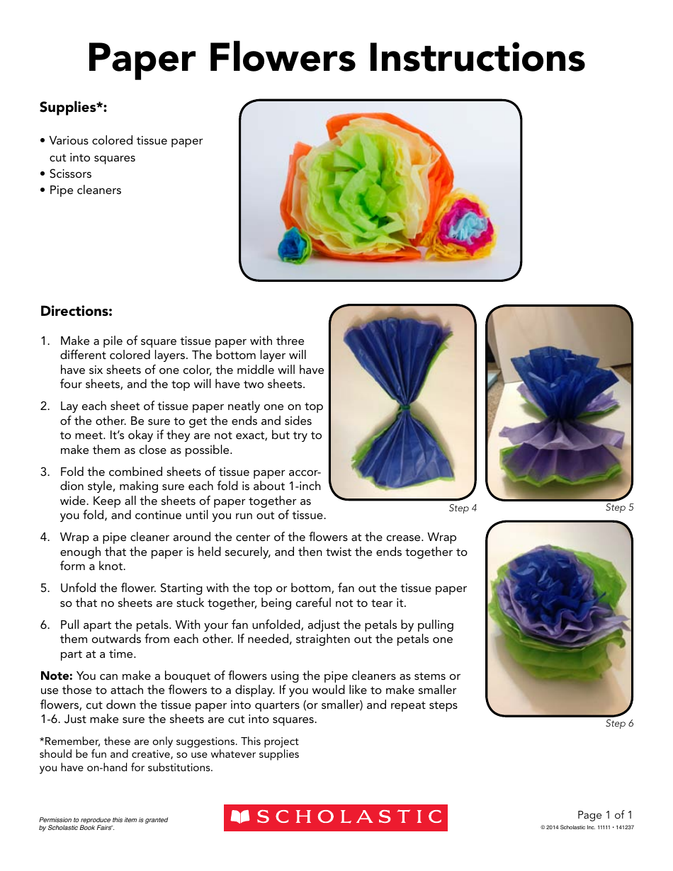 Image preview of Paper Flowers Project | Scholastic