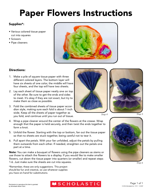 Paper Flowers Project - Scholastic