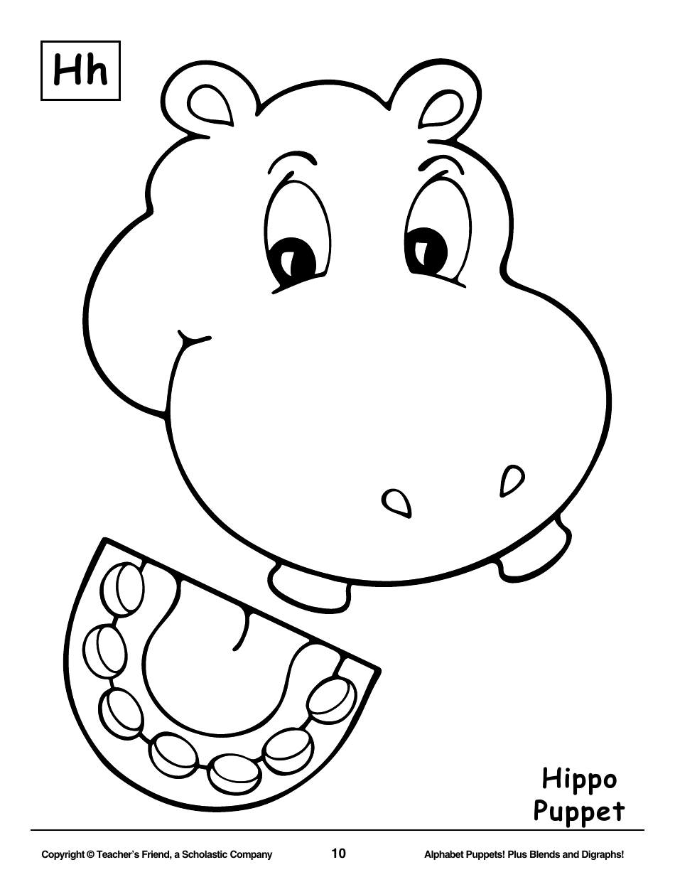 Alphabet Paper Bag Puppet Pattern Templates - Teachers Friend, a Scholastic Company, Page 10